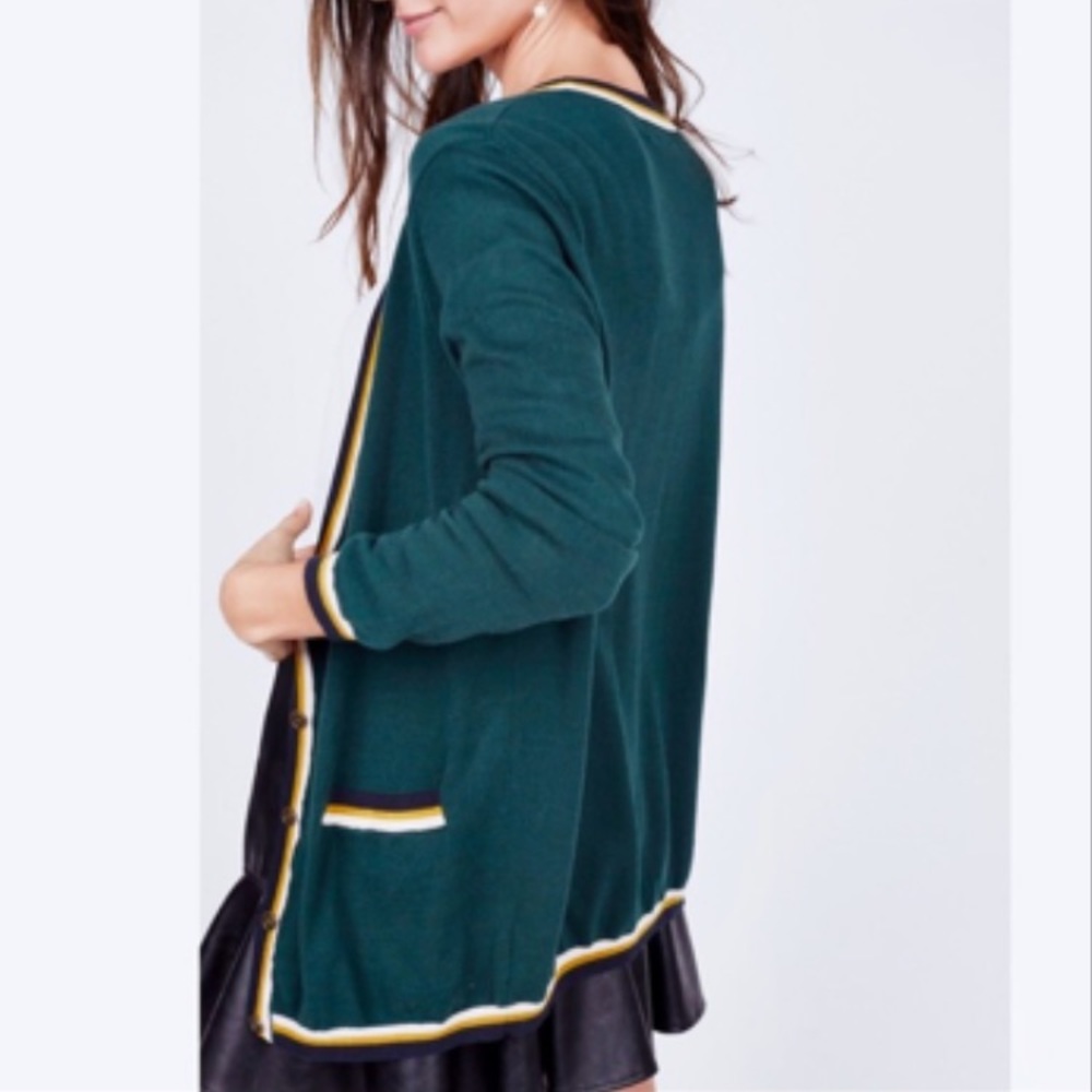 Sanctuary preppy green cardigan